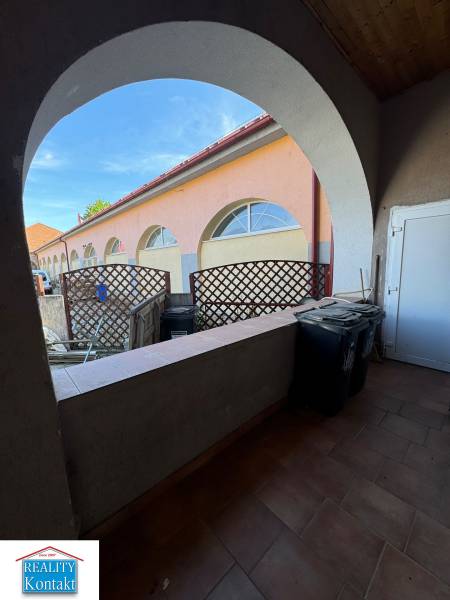 A view of commercial premises with an arched window at Žerotín Bastion, Nové Zámky.