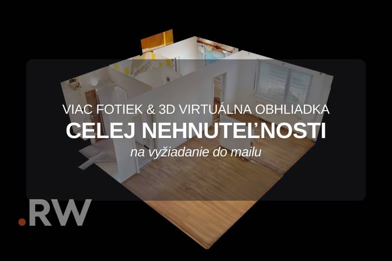 3D floor plan of a one-bedroom apartment, available for virtual tour.