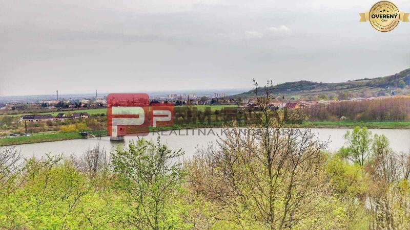 Spring view of the natural area around the reservoir in Pezinok, land - residential.