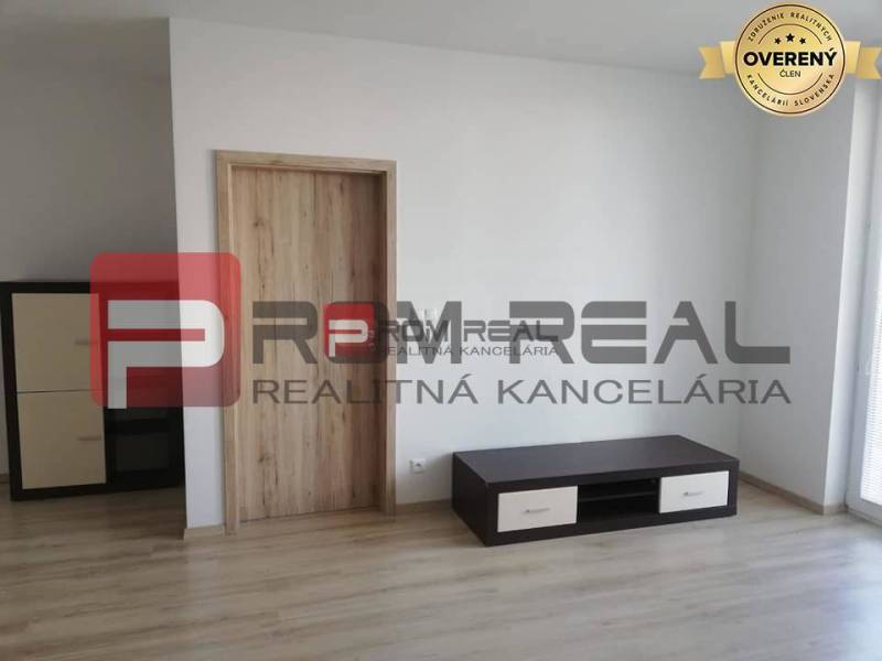The interior of a simple 2-room apartment on Slavomírova Street with modern furnishings.