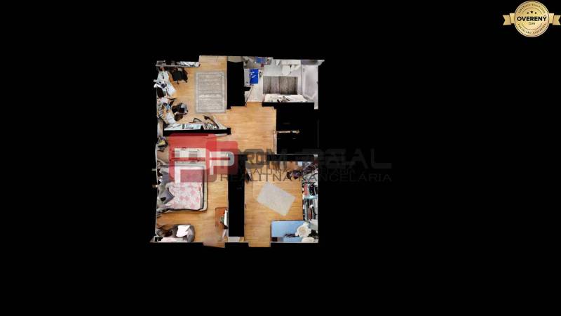 Floor plan of a family house interior with multiple rooms and furniture.