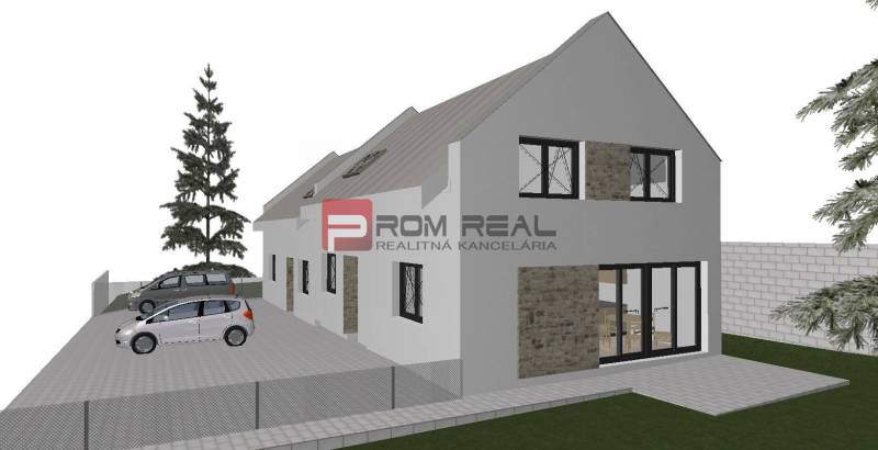 Visualization of a house with parked cars in Štefanová. Plots - living for modern living.
