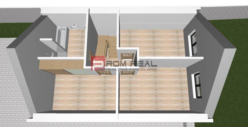 Floor plan with wooden flooring, bathroom, toilet, and windows, designed for residential plots.