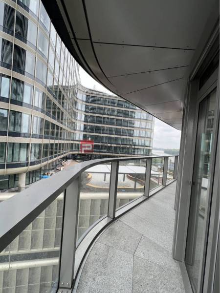 Glass facades and terrace in commercial premises of Bratislava II on Pribinova Street.