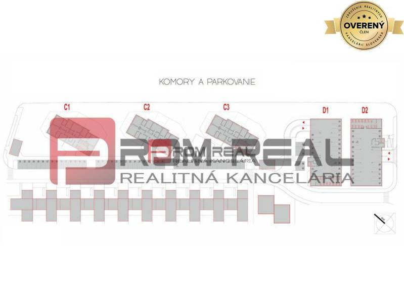 The plan shows the arrangement of parking and storage rooms for 3-bedroom apartments on Limbašská Street.