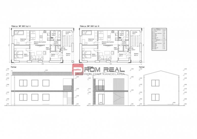 Floor plans of apartments with room layouts and views of the building Plots - housing.