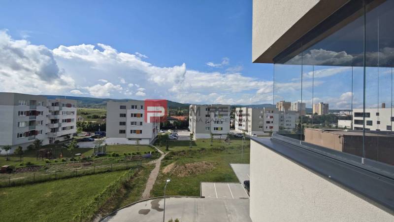 View from the balcony of a 4-room apartment on Obchodná Street in Pezinok, overlooking the housing estate.