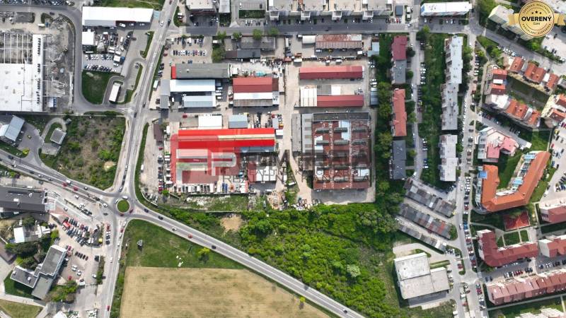 Aerial view of the industrial zone along Šenkvická Road in Pezinok, Land - residential.