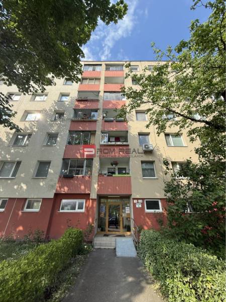 Apartment building on Hrobákova Street in Bratislava V with a renovated entrance.