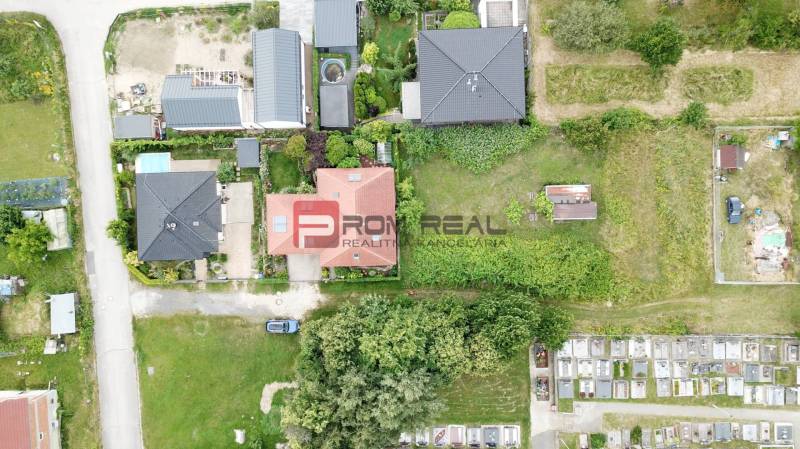 Aerial view of houses and plots in Marianka on Na Tálkoch Street, Residential plots.