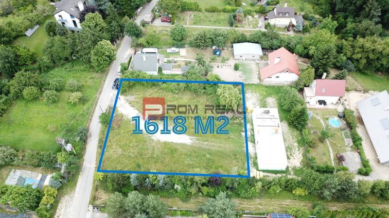 Aerial view of a 1618 m² plot in Marianka on Štúrova Street, Residential land.