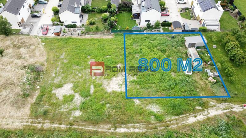 Aerial view of a residential plot in Marianka on Na Ovsisku Street.