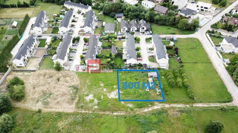 Aerial view of residential plots in Marianka on Na Ovsisku Street.