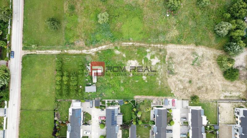 Aerial view of plots - housing in Marianka on Na Ovsisku street.