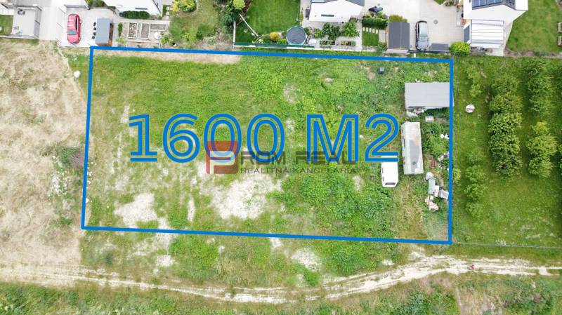 Aerial view of properties - residential area of 1600 m² on Na Ovsisku Street in Marianka.