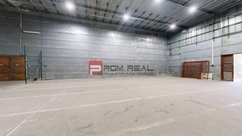 A metal hall with lighting suitable for warehouses and halls.