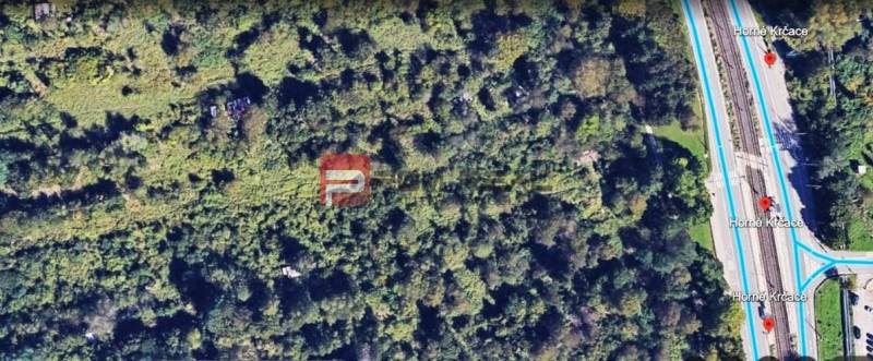Aerial view of a green area near the railway track in Horné Kňažky, garden trends.