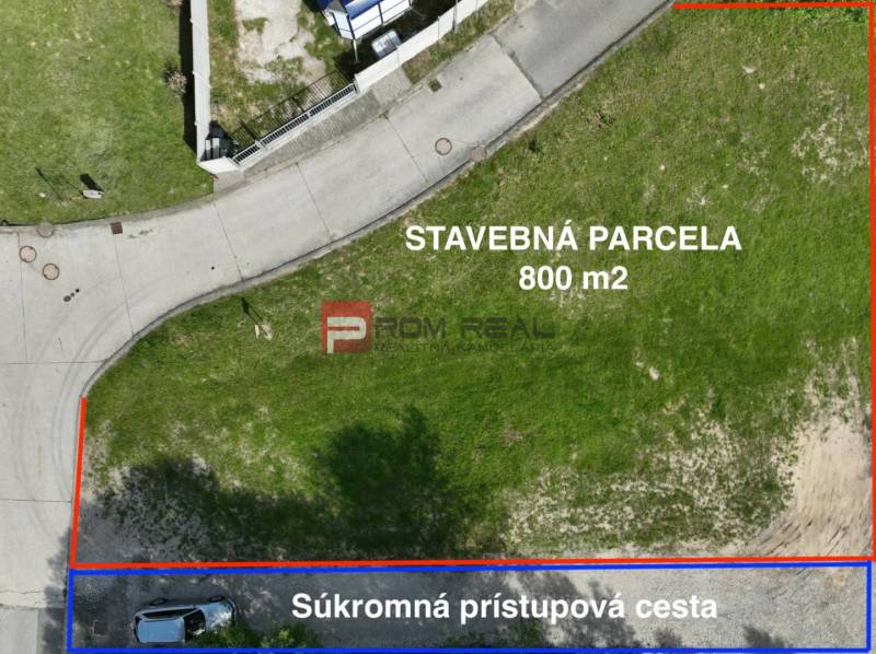 Building plot of 800 m² with access road on Na tálkoch street in Marianka.