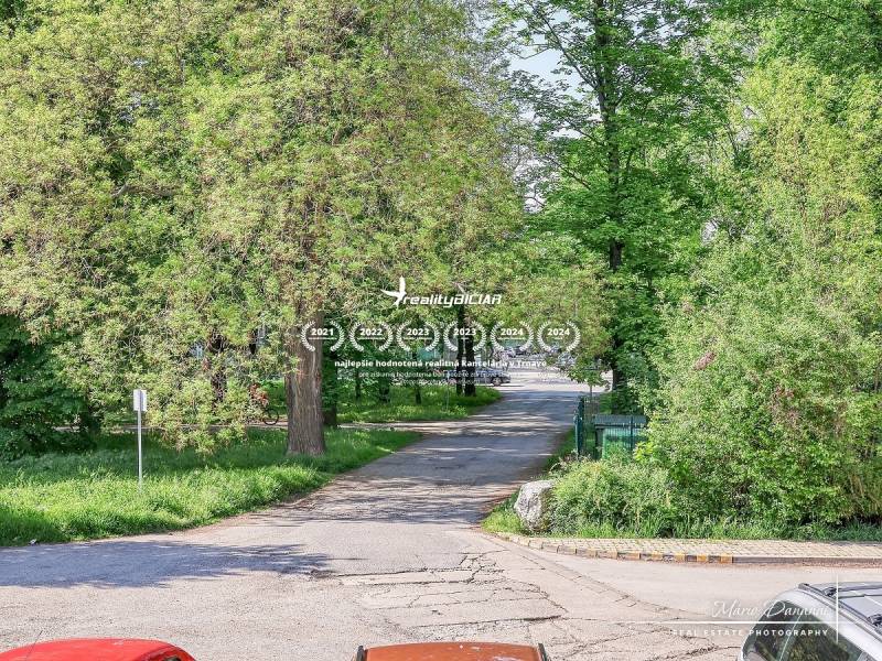 Station Street in Trnava, lined with trees, depicts a peaceful urban scene.