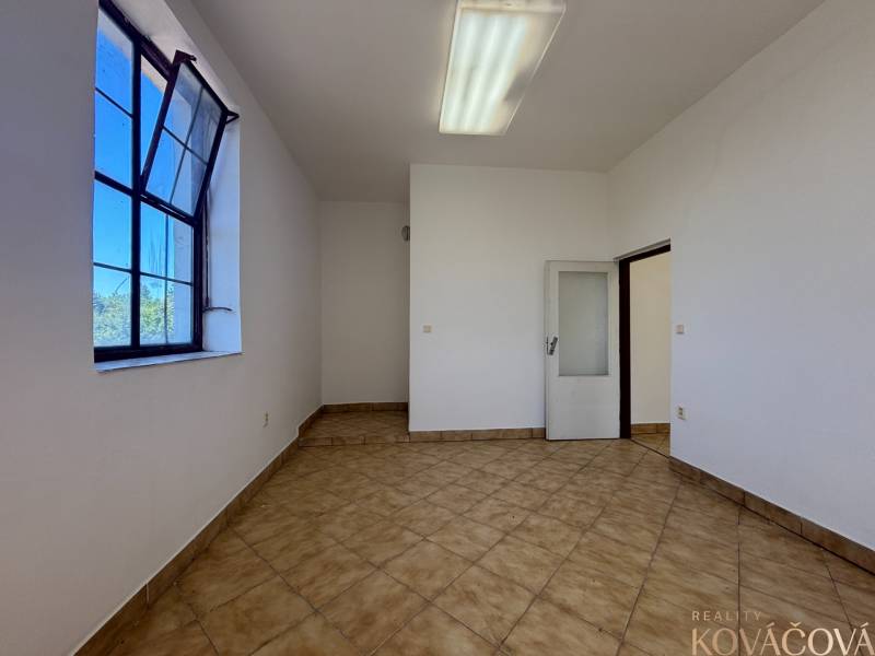 Interior with window and doors in warehouses and halls with tiles.