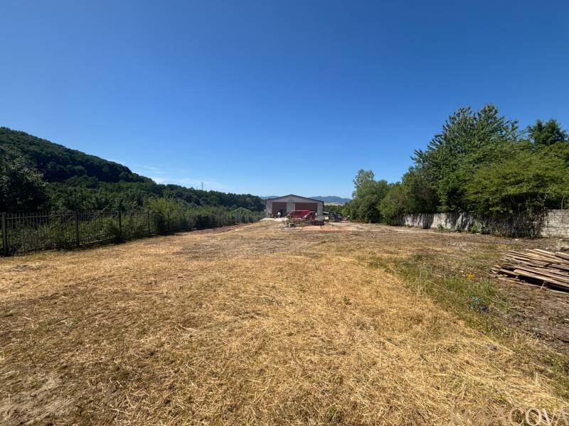 Warehouses and halls in Mníchova Lehota surrounded by nature and spacious land.