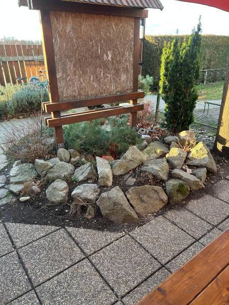 Stone garden at the Gastro premises at Devínske Lake in Devínska Nová Ves, Bratislava.