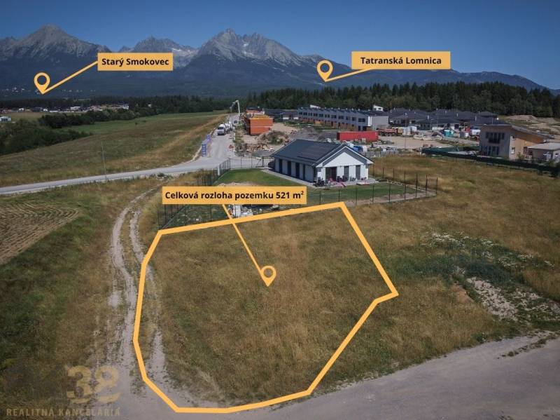 Residential land with a view of the Tatras, in Mlynica, size 521 m².