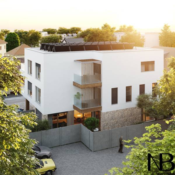 The construction of apartments on Kuzmányho in Trenčín with contemporary architecture and a green environment.