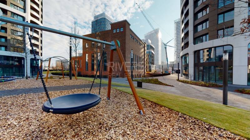 On Čulenova Street, there is a modern playground surrounded by architecture and a 2-room apartment.