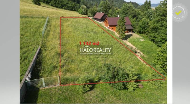 Recreational land in Vyšné Ružbachy with a cottage surrounded by greenery and nature.