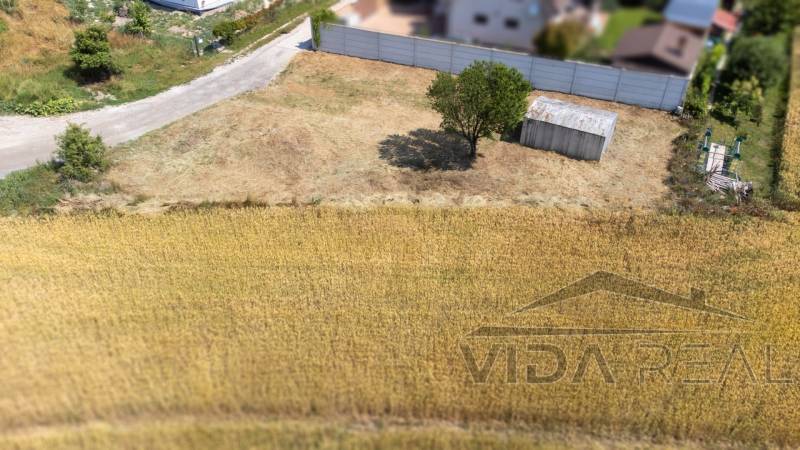 A peaceful plot for living in Dunajská Lužná, with a shelter and a tree.