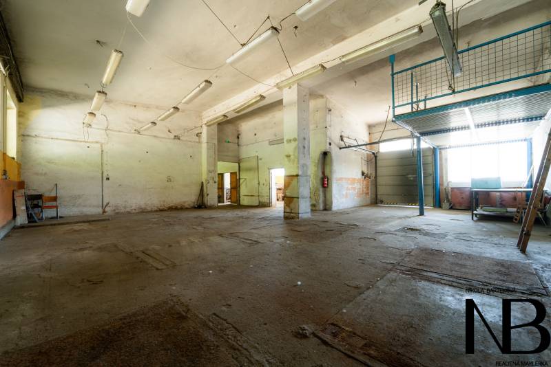 Spacious warehouses and halls with high ceilings and industrial lighting, Trenčín, Kasárenská.