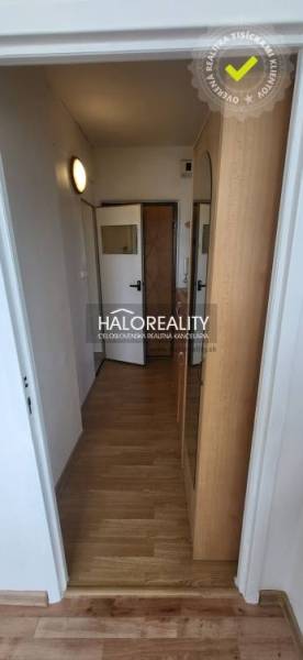 A hallway in a one-room apartment with an entrance door and a wooden floor.
