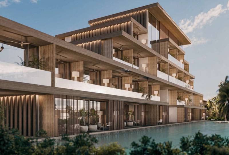 A family house in Nungwi, Zanzibar North with terraces and a pool near a modern resort.