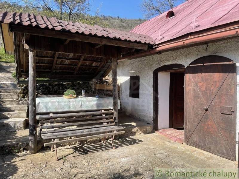 A rustic cottage with stone stairs and a shelter is among the unique properties.