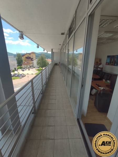 Balcony in front of the offices on J. Kotáčeka Street in the city of Zvolen with a view of the surroundings.