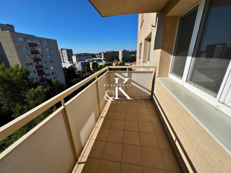 The balcony of the 2-room apartment on Ladzianskeho Street offers a view of Bratislava - Vinohrady.