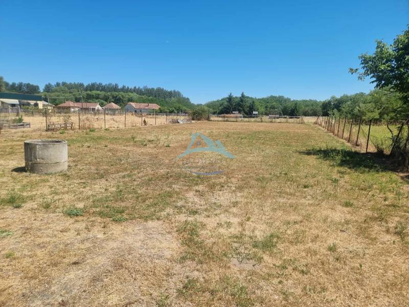 A spacious plot with a grassy surface and fencing in Ipolyvec for a family house.