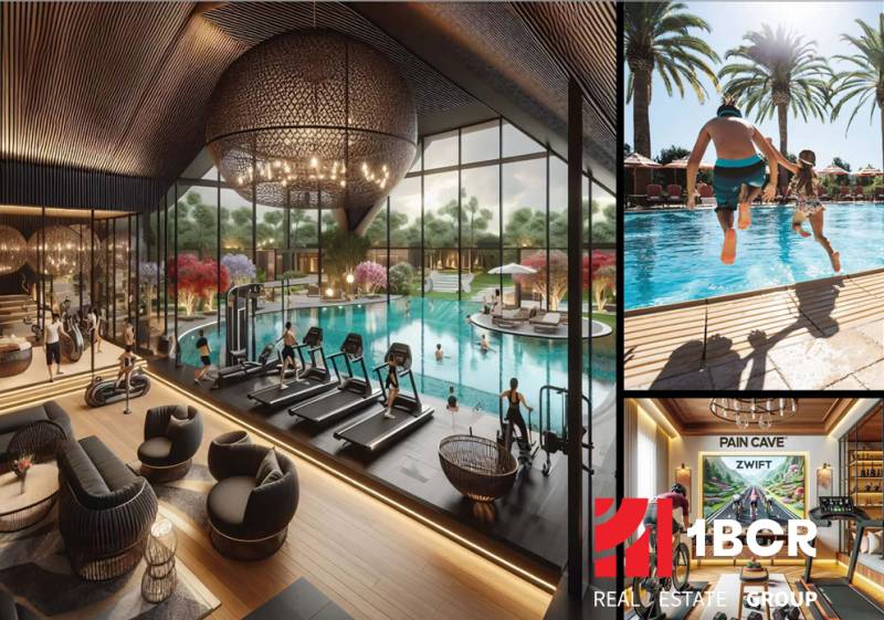 Apartment construction: Luxury interiors with a swimming pool, fitness center, family atmosphere, and relaxation zones.