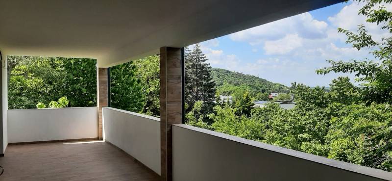 View from the villa terrace of the greenery and surrounding nature in Hainburg an der Donau.