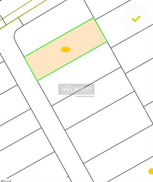 A plot for residential use in Horná Krupá offered by Haloreality, suitable for building a house.