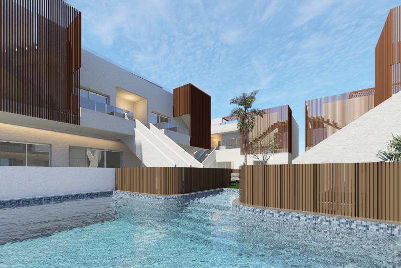 Exterior of a 4-bedroom apartment in the city of Pilar de la Horadada with a pool area.