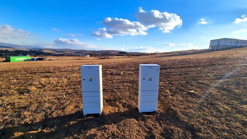 Sunny plots - housing in Župčany, Prešov, with two electrical distribution cabinets.