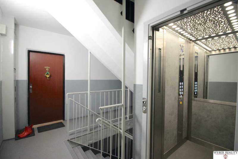 Entrance area with an elevator in a building for a 3-room apartment.
