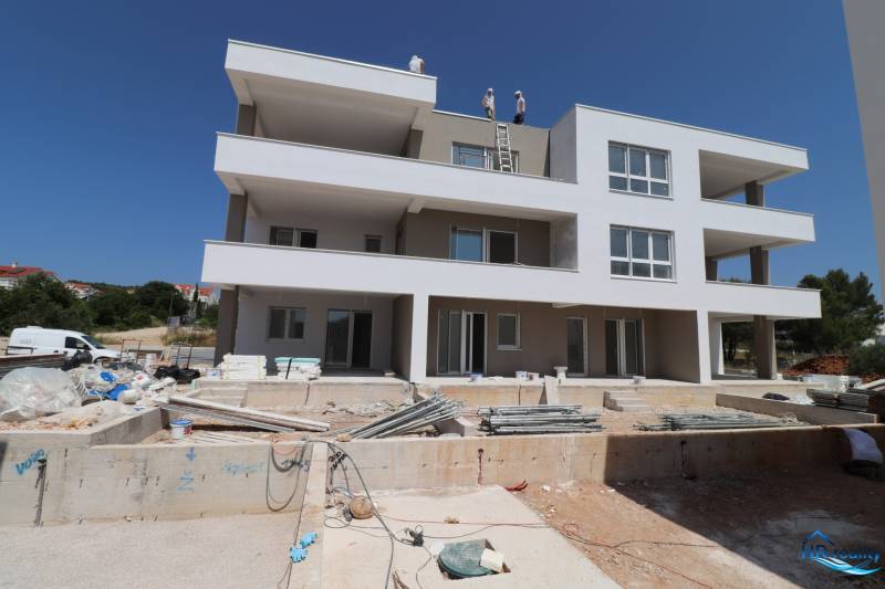A building under construction of a recreational apartment on Stablinac Street in the city of Vodice.
