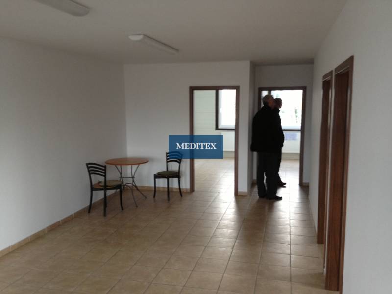 Interior of spaces Warehouses and halls with tiled floors and a table with chairs.