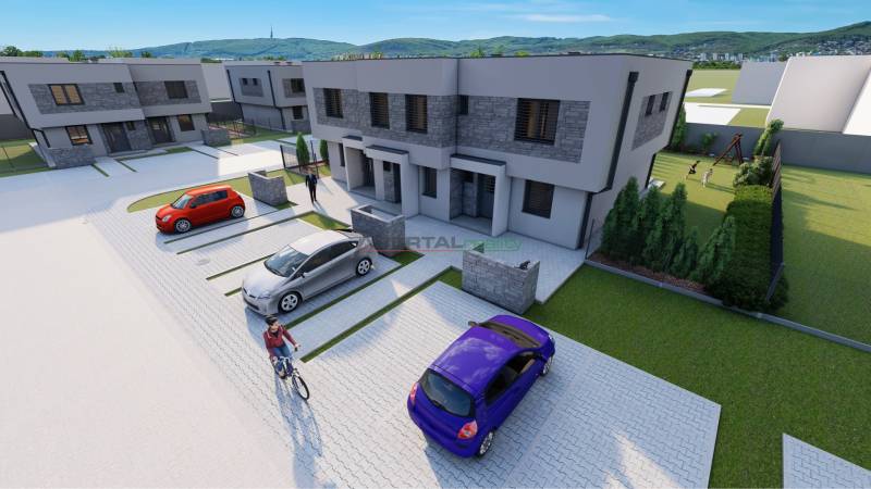 Visualization of 4-room apartments on Triblavinska Street in Chorvátsky Grob with parking.