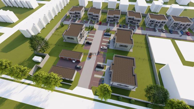 Visualization of a residential area on Triblavinska Street in Chorvátsky Grob, including several 4-room apartments.
