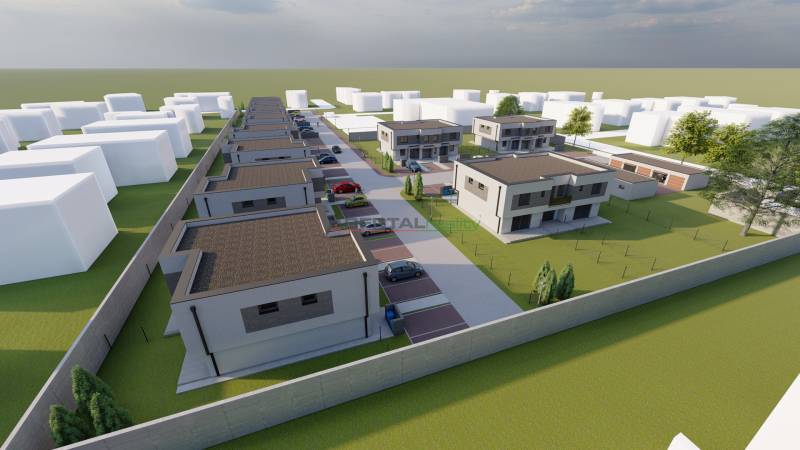 Visualization of a residential complex on Triblavinska Street in Chorvátsky Grob with separate courtyards.