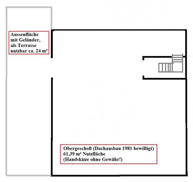 Floor plan of a family house with a terrace, with an area of 24 m², staircase.